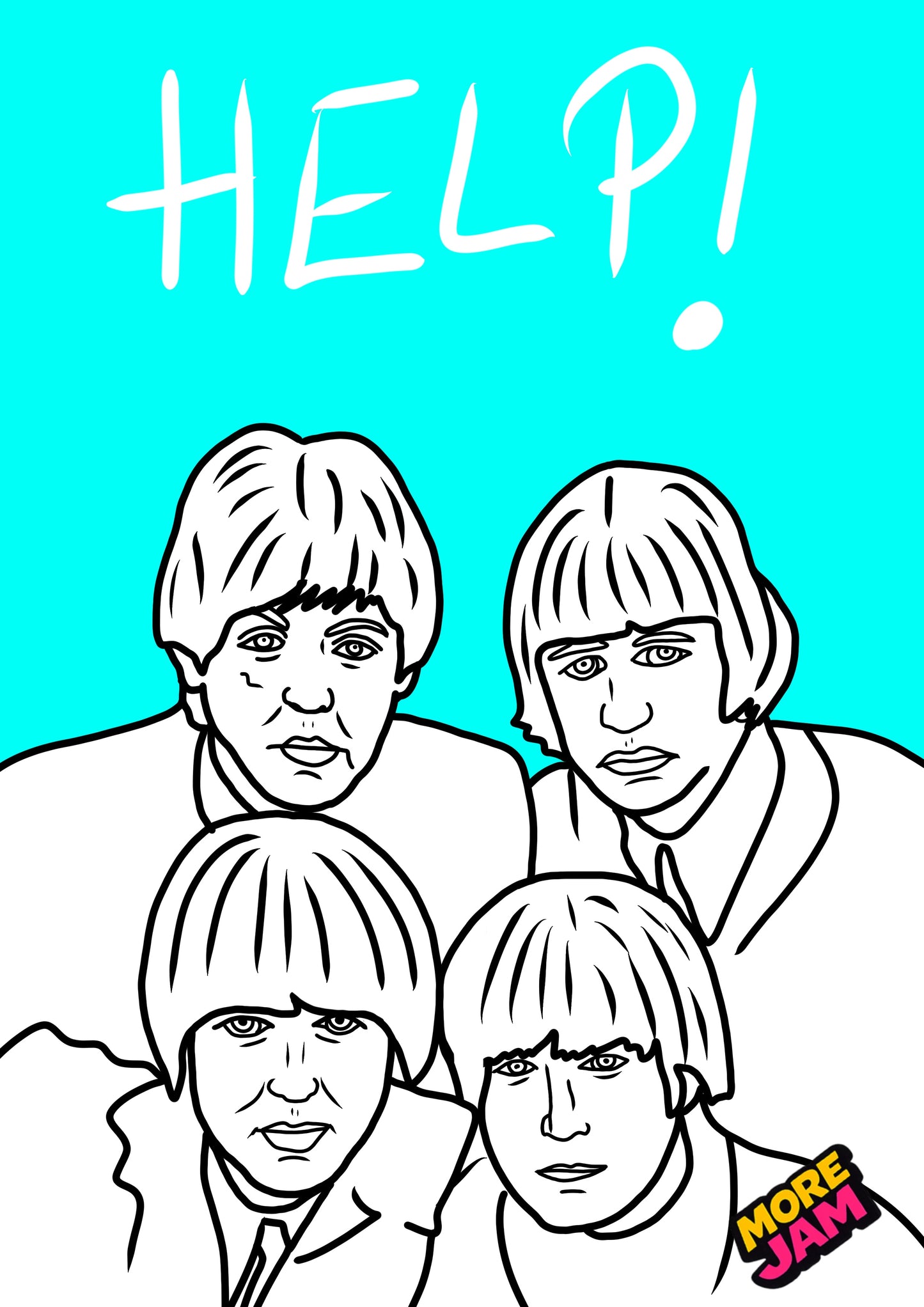 The Beatles Help Prints UK | Unique A4 Wall Art | More Jam