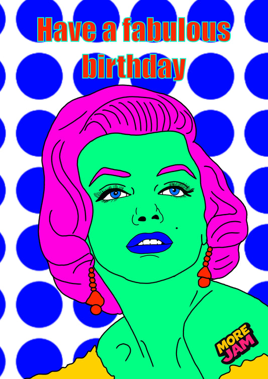Marilyn Monroe | Bright Birthday Card For Her | More Jam