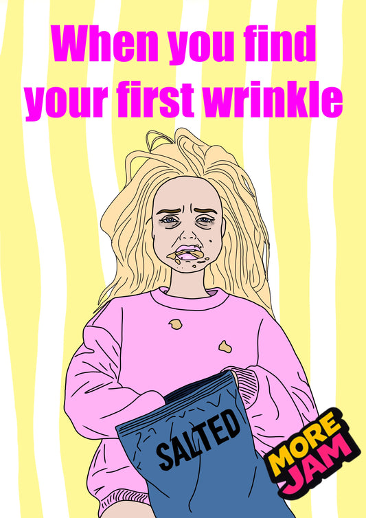 First Wrinkle | Funny Birthday Card | More Jam