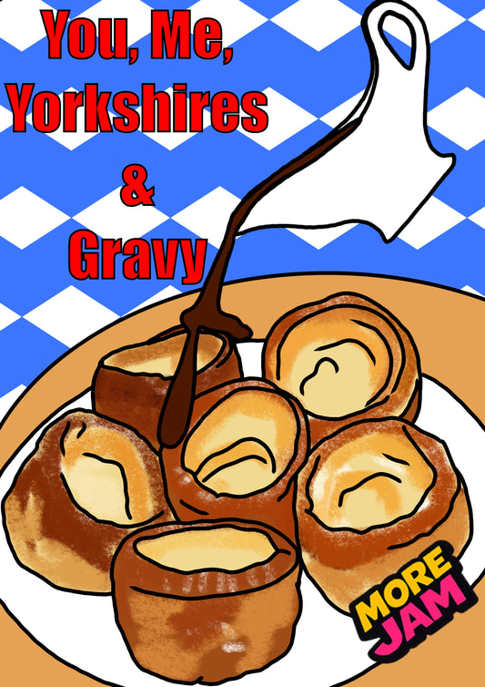 Yorkshire Puddings & Gravy | Funny Birthday Card | More Jam