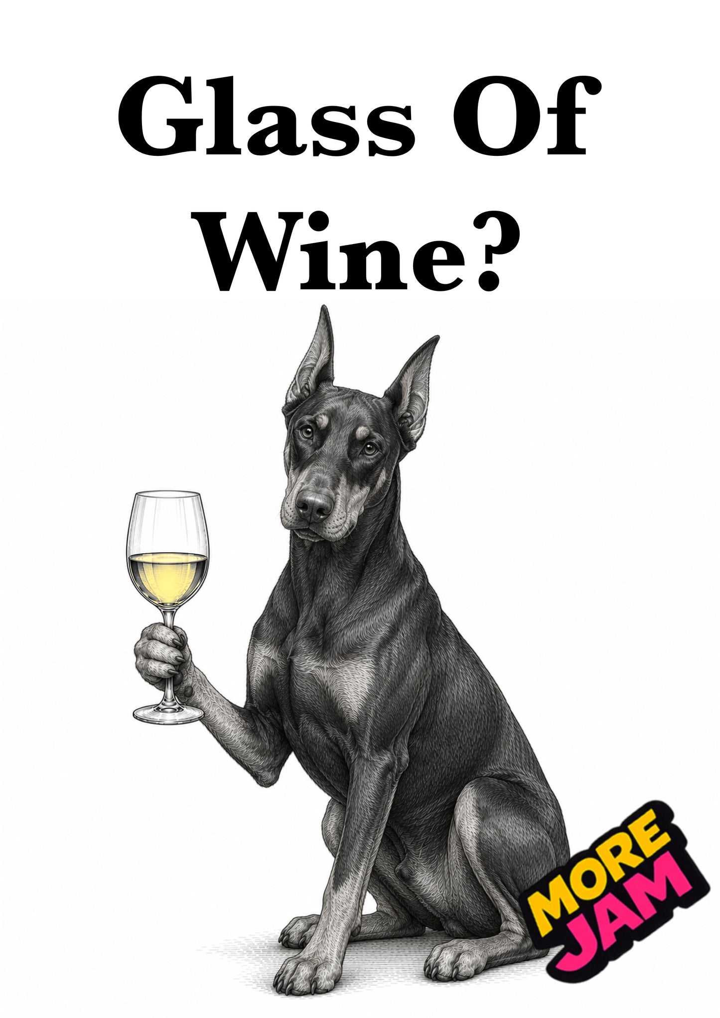 Sophisticated Doberman | Funny Birthday Card | More Jam
