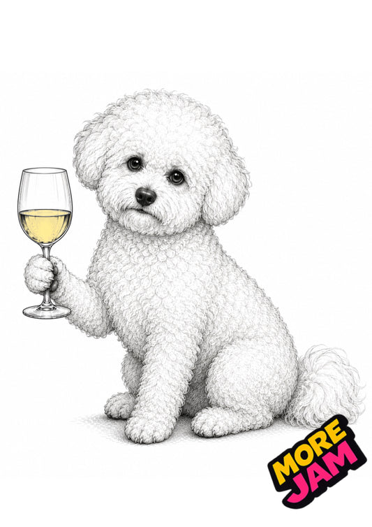 Sophisticated Bichon Frise Print UK | Unique A4 Wall Art | More Jam