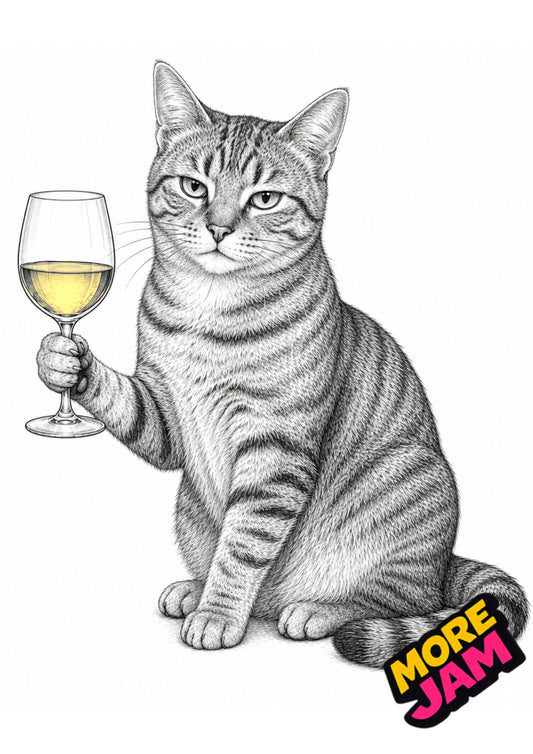 Sophisticated Tabby Cat Print UK | Unique A4 Wall Art | More Jam