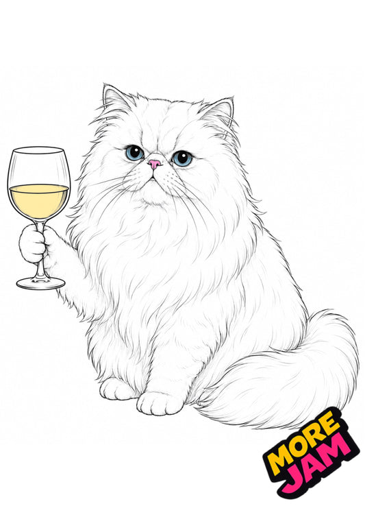Sophisticated Persian Cat Print UK | Unique A4 Wall Art | More Jam