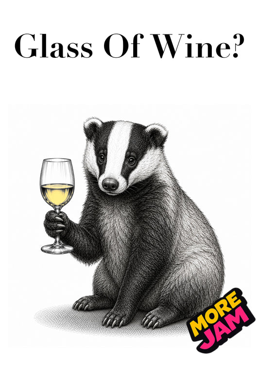 Sophisticated Badger | Funny Birthday Card | More Jam