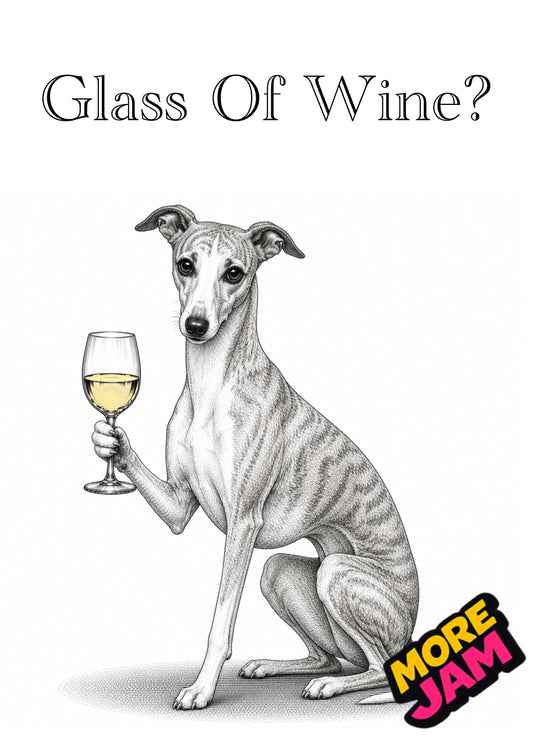 Sophisticated Whippet | Funny Birthday Card | More Jam