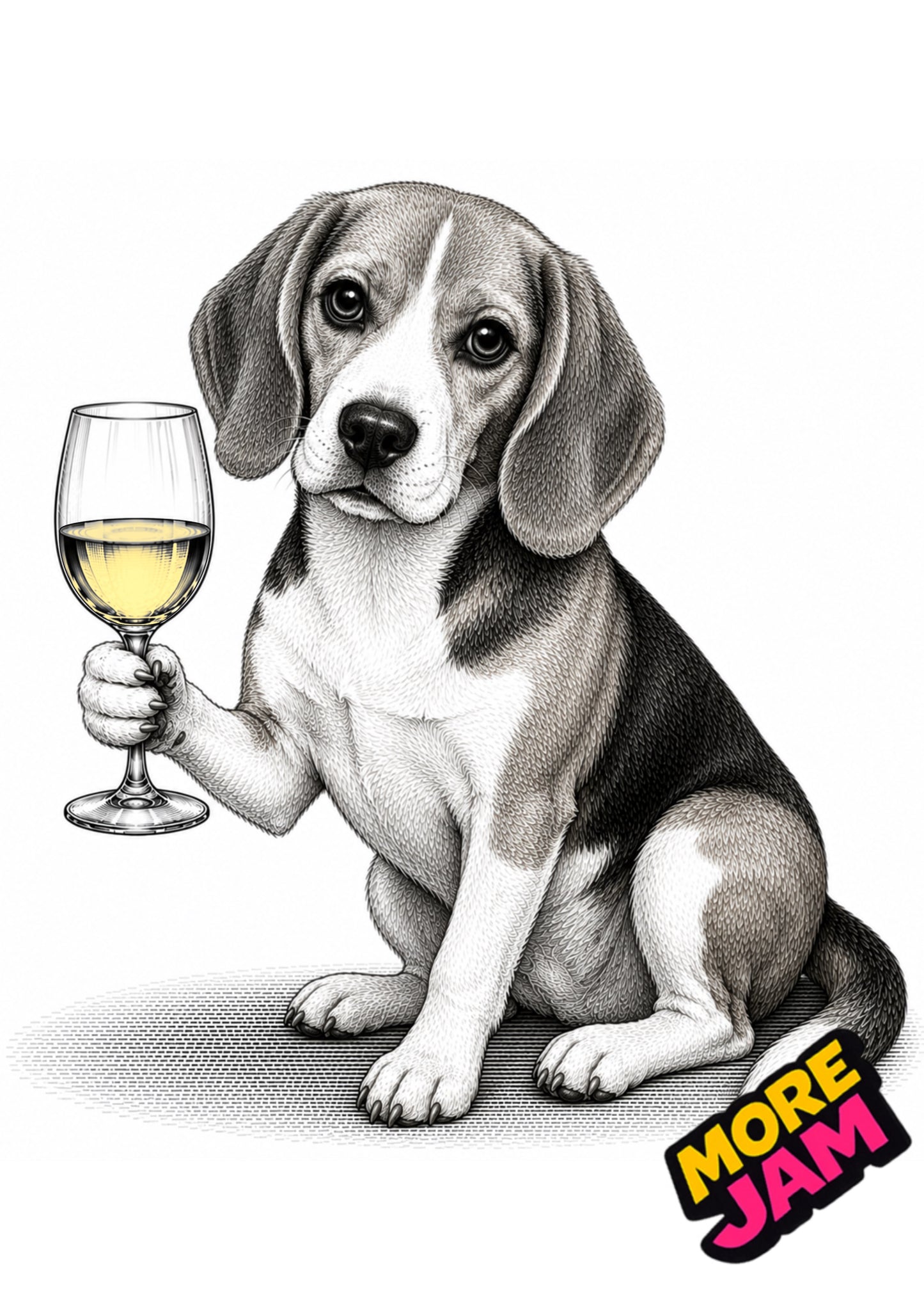 Sophisticated Beagle Print UK | Unique A4 Wall Art | More Jam