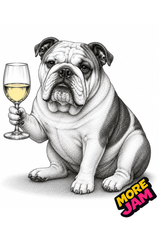 Sophisticated Bulldog Print UK | Unique A4 Wall Art | More Jam