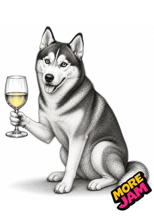 Sophisticated Husky Print UK | Unique A4 Wall Art | More Jam