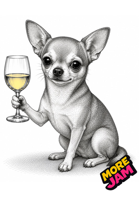 Sophisticated Chihuahua  Print UK | Unique A4 Wall Art | More Jam