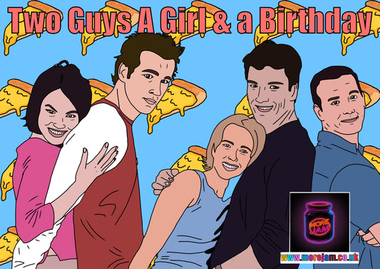 Any Occasion Card Two Guys A Girl & A Birthday