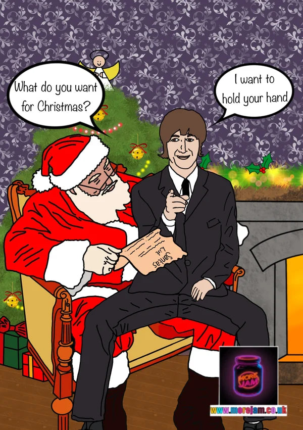 John Lennon I Want….to Hold your Hand | Funny Christmas Card | More Jam