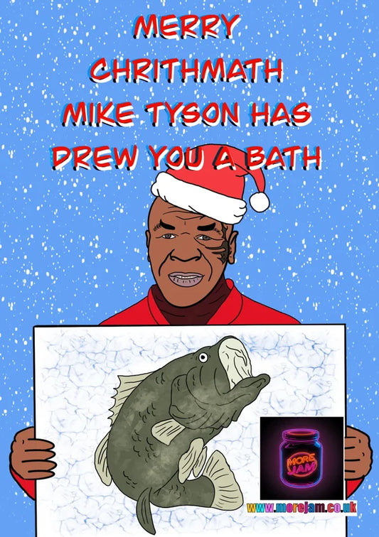 Mike Tyson Merry Chrithtmath | Funny Christmas Card | More Jam