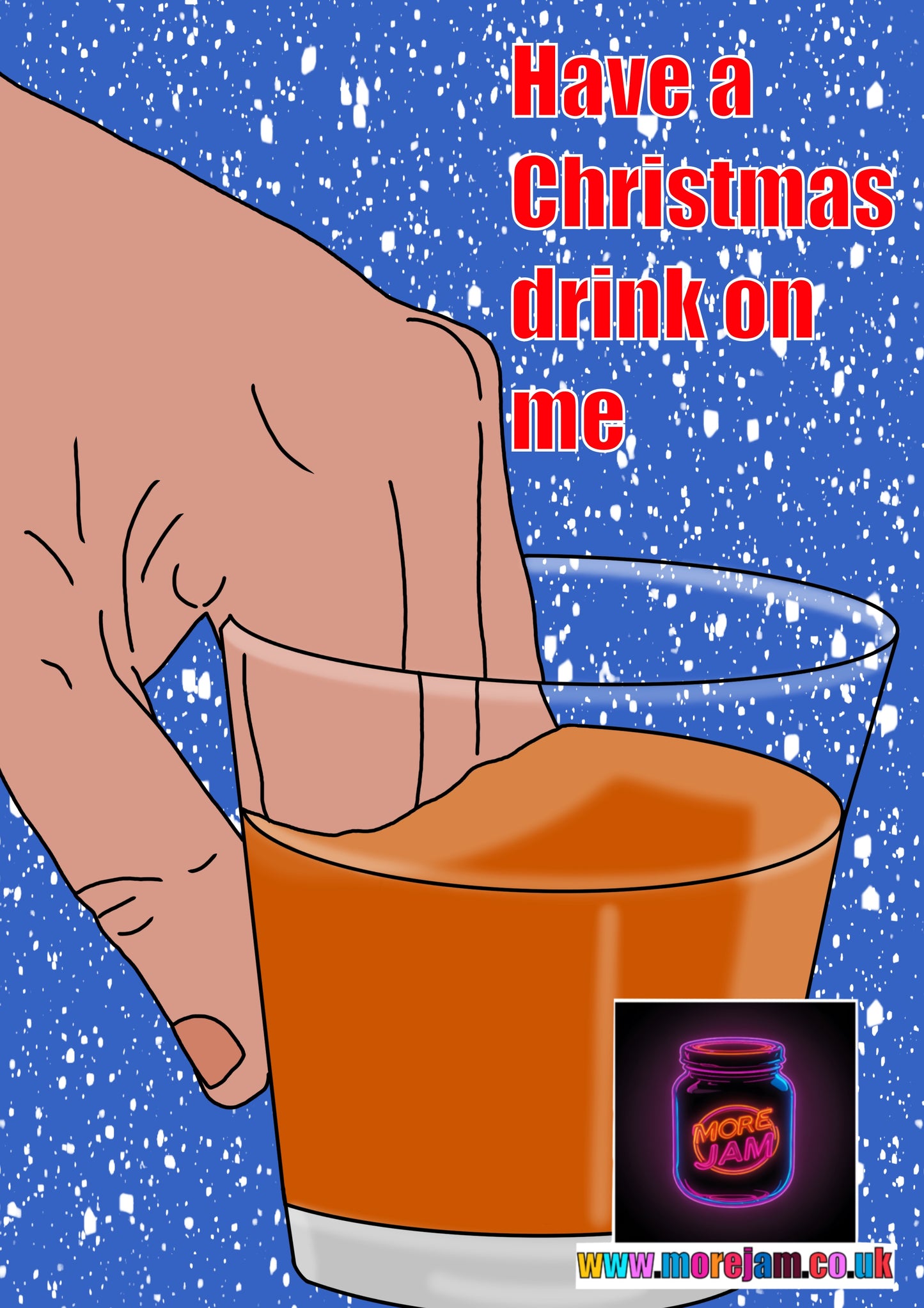 Passing Drinks To You | Funny Christmas Card  | More Jam