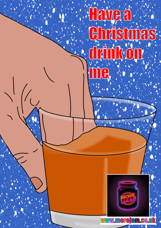 Passing Drinks To You | Funny Christmas Card  | More Jam
