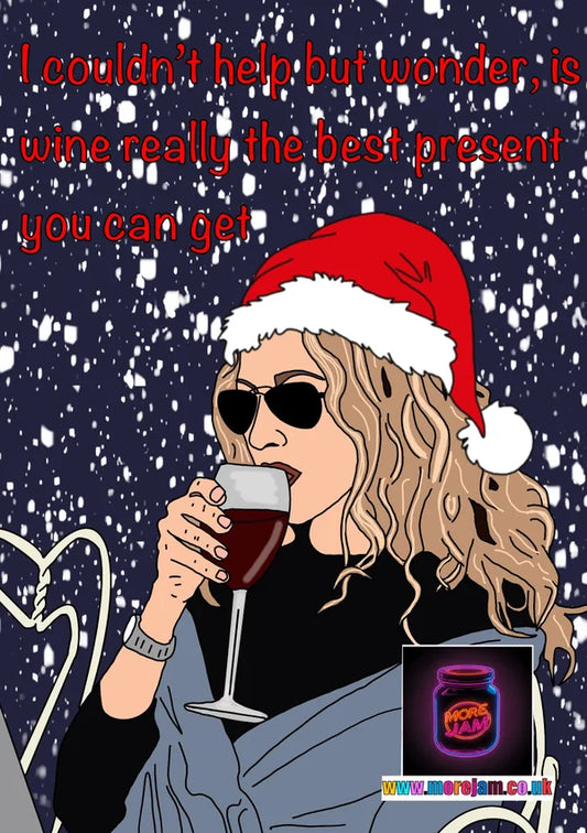 Sex and the City Carrie Bradshaw & Wine | Funny Christmas Card | More Jam