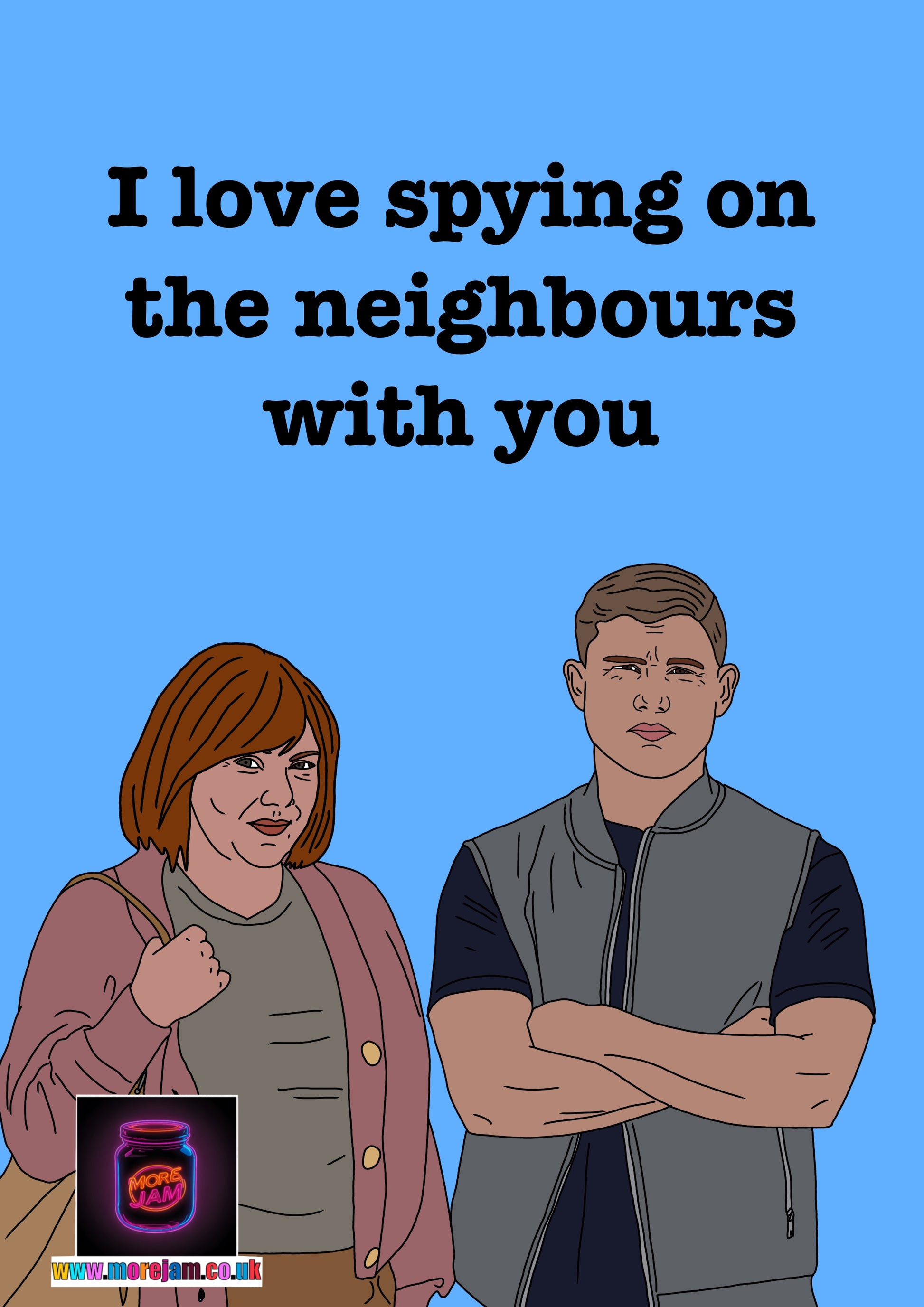 Small Prophets Clive & Bev Spying On The Neighbours - Funny Birthday Card
