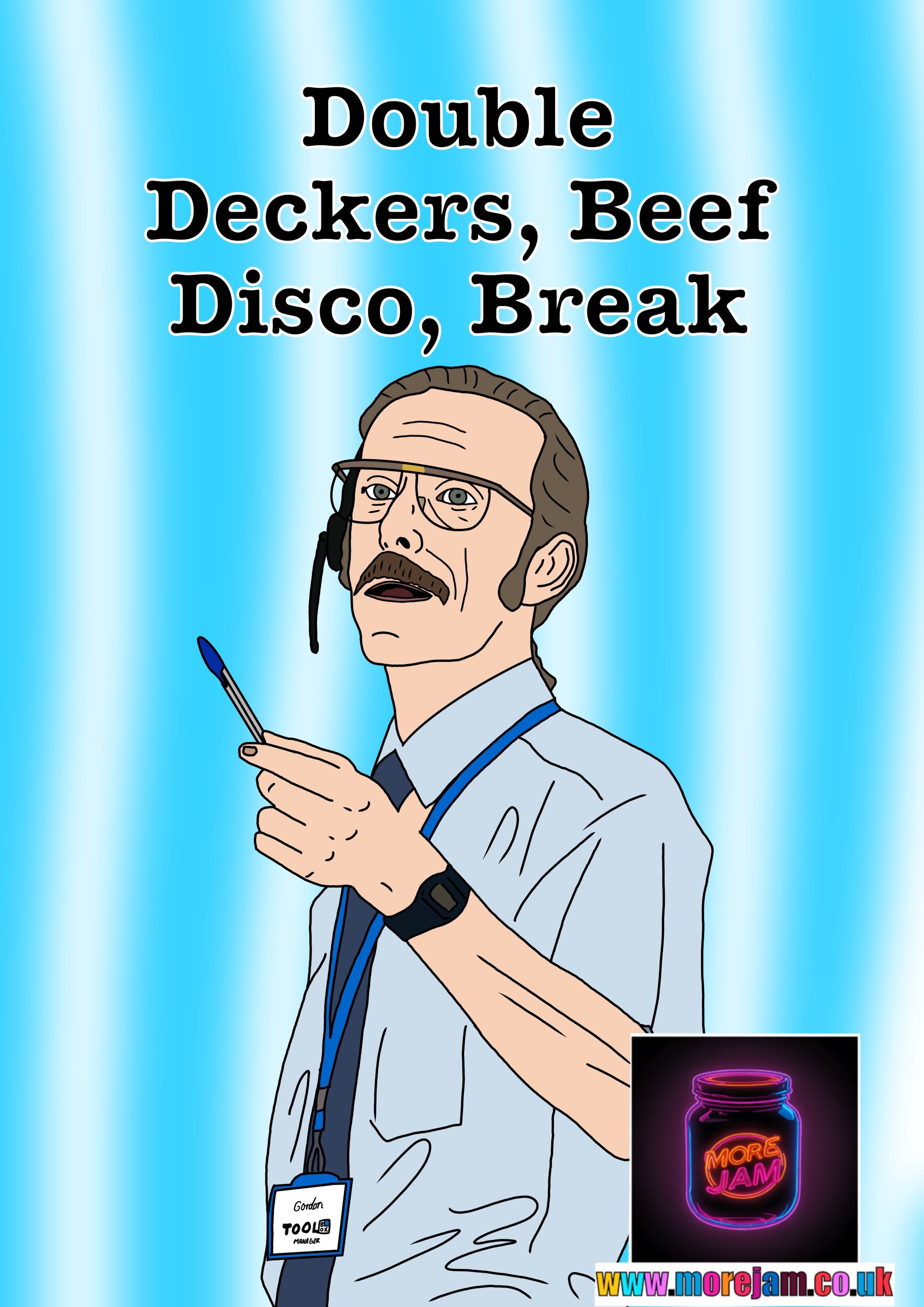 Small Prophets Occasion Gordon "Double Deckers, Beef Discos, Break"  - Funny Birthday Card More Jam