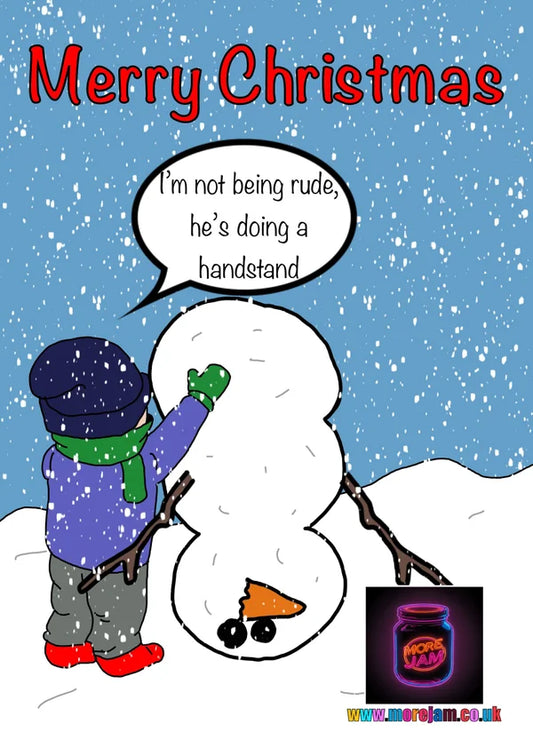 Snowman Handstand | Funny Christmas Card | More Jam