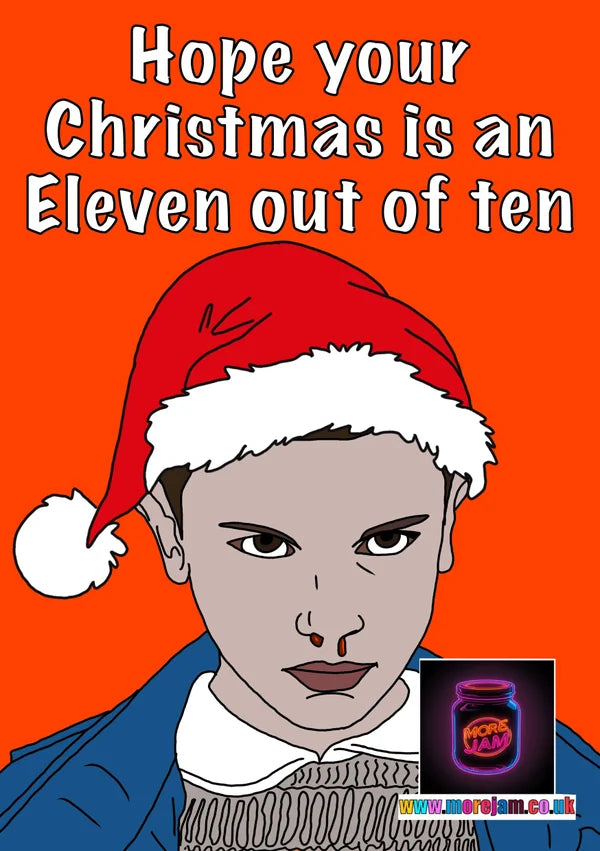Stranger Things Eleven | Funny Christmas Card | More Jam