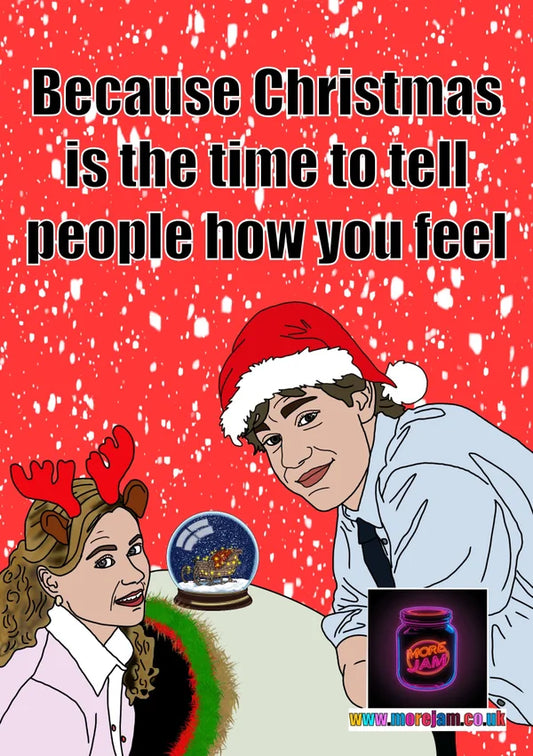The Office US Jim Halpert & Pam Beesley |The Office Funny Christmas Card | More Jam