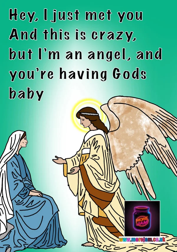 This Is Crazy Virgin Mary | Funny Christmas Card  | More Jam