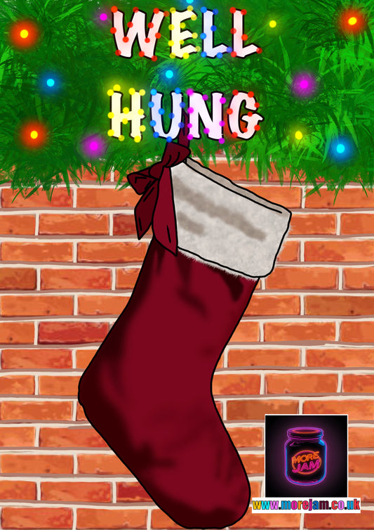 Well Hung Stocking | Funny Christmas Card | More Jam