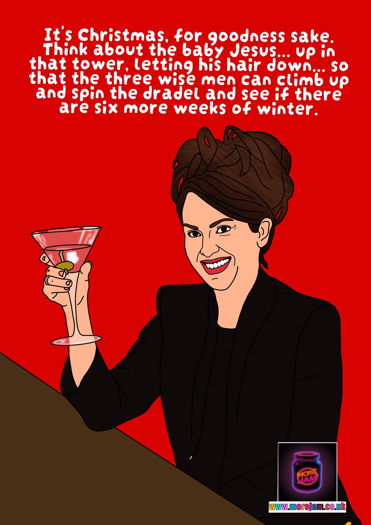 Will & Grace Karen Walker Think Of Baby Jesus | Funny Christmas Card | More Jam
