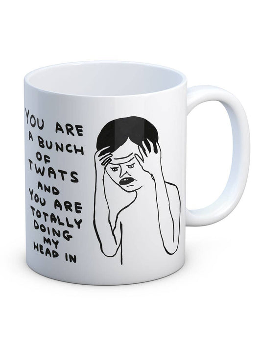 Funny Gift David Shrigley Mug - Bunch Of Twats