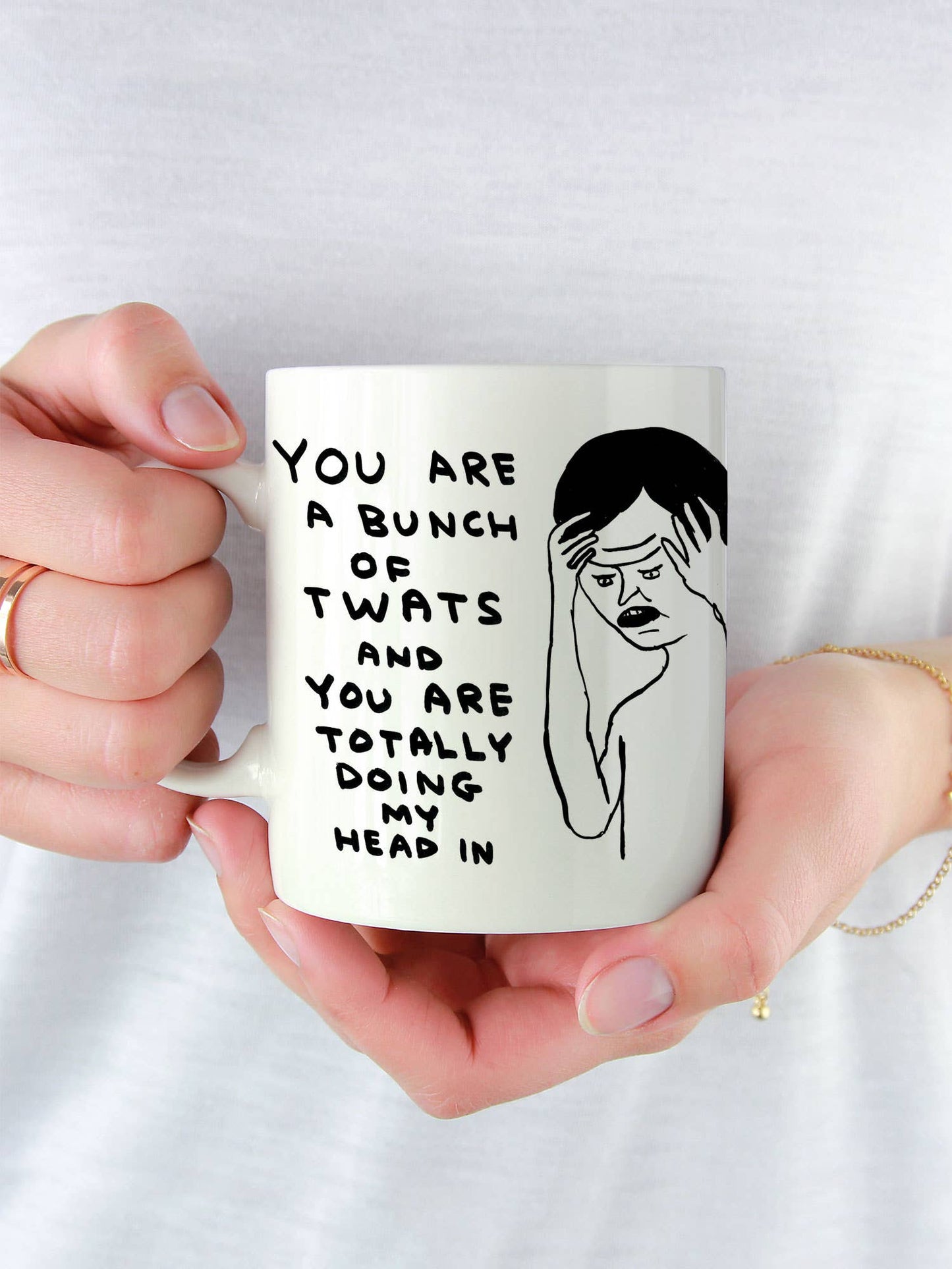 Funny Gift David Shrigley Mug - Bunch Of Twats