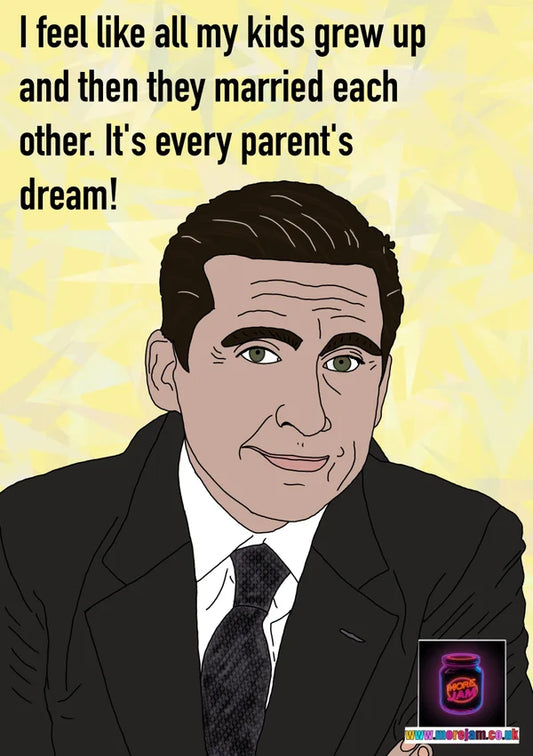 All my Kids Grew Up and then they Married Each Other | Funny Michael Scott The Office Wedding Card | More Jam