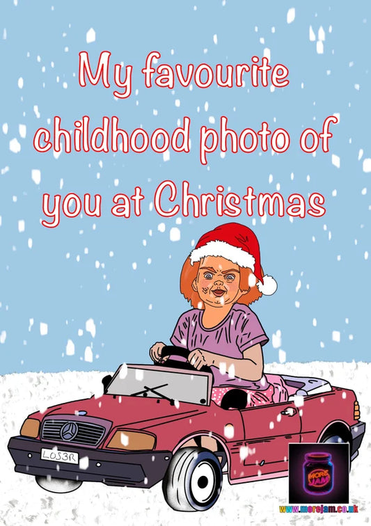 Christmas Card Chucky - Christmas Day Girl | More Jam