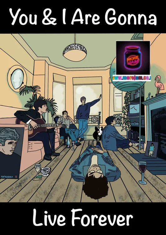 Live Forever | Oasis Definitely Maybe Card | More Jam