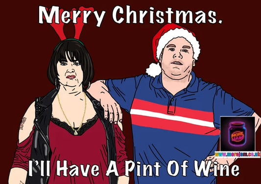 Christmas Card Gavin And Stacey Pint Of Wine | More Jam