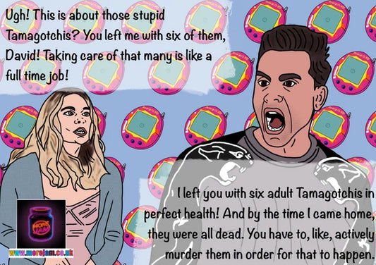 David and Alexis Tamagotchis | Funny Schitts Creek Card | More Jam