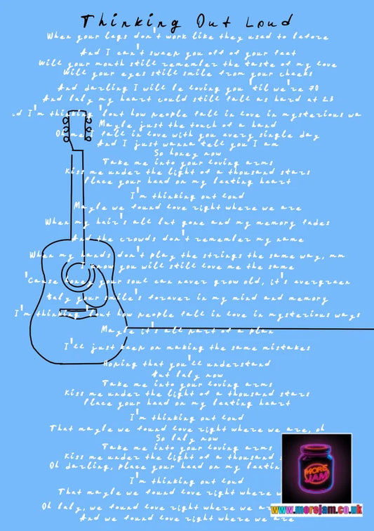 Thinking Out Loud | Any Occasion Ed Sheeran Card | More Jam