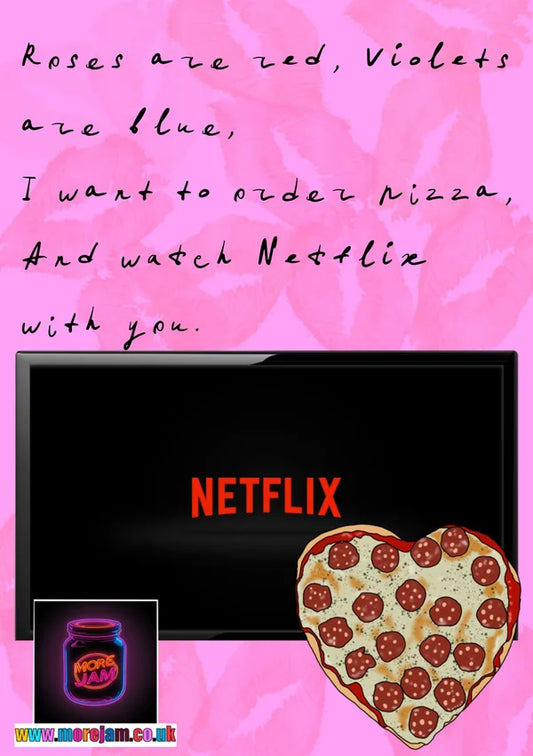 Pizza & Netflix Valentine's Day Card | More Jam