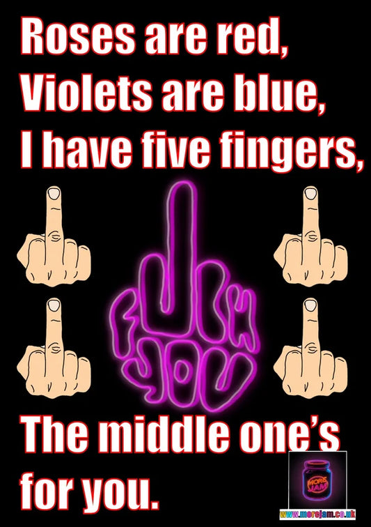 Valentines Card Middle Finger | More Jam