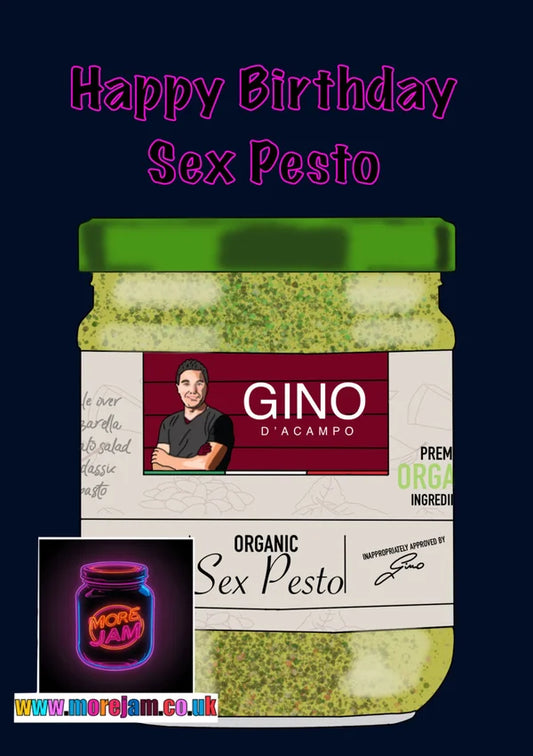 Happy Birthday Sex Pesto | Funny Gino D'Acampo Birthday Card | More Jam