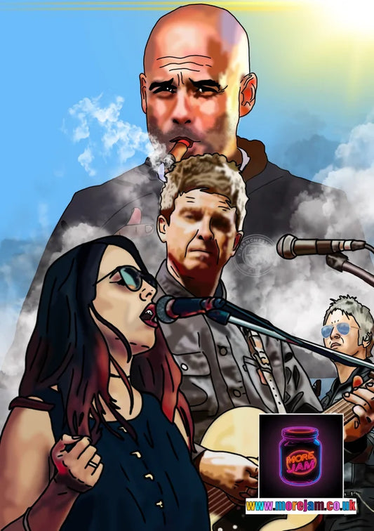 Man City Pep Guardiola Noel Gallagher High Flying Birds | Man City Card | More Jam
