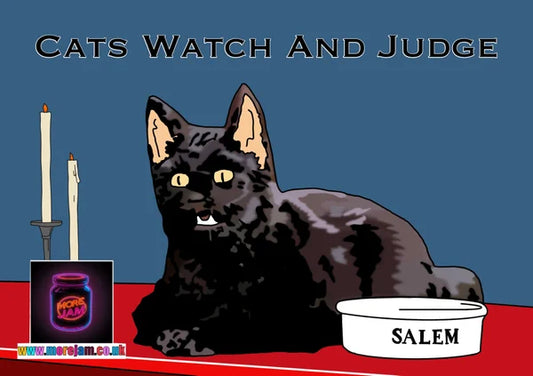 Cats Watch and Judge. | Funny Sabrina the Teenage Witch Salem Card | More Jam