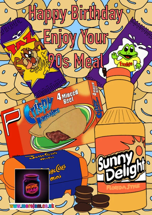 90s Meal | Funny 90s Birthday Card | More Jam