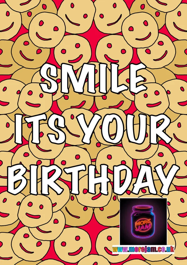 Potato Smileys | Funny 90s Birthday Card | More Jam