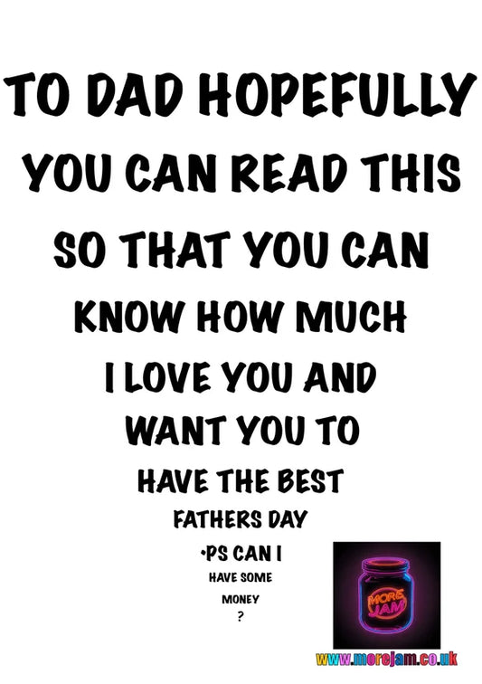 Fathers Day Card Eye Test | Funny Fathers Day Card | More Jam