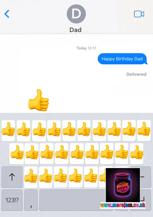 Thumbs Up from Dad | Funny Birthday Card for Dad | More Jam
