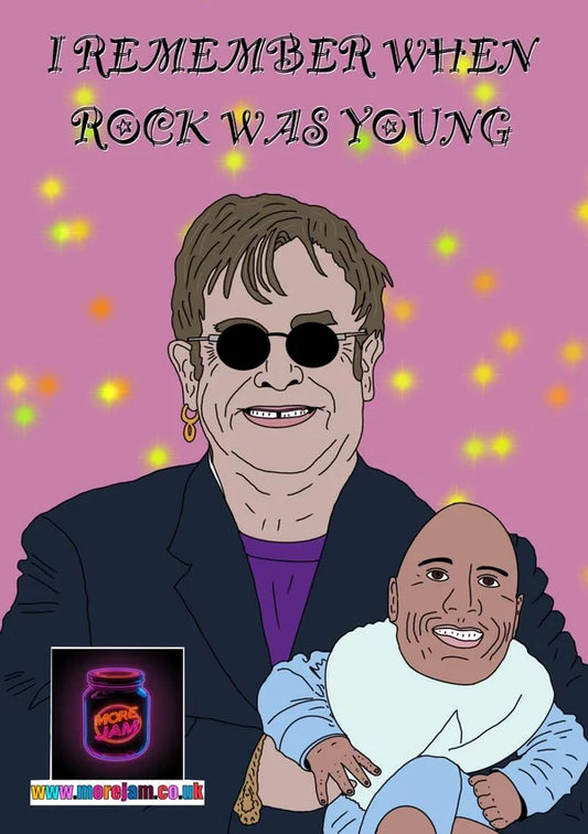 Fathers Day Card Elton John The Rock | More Jam