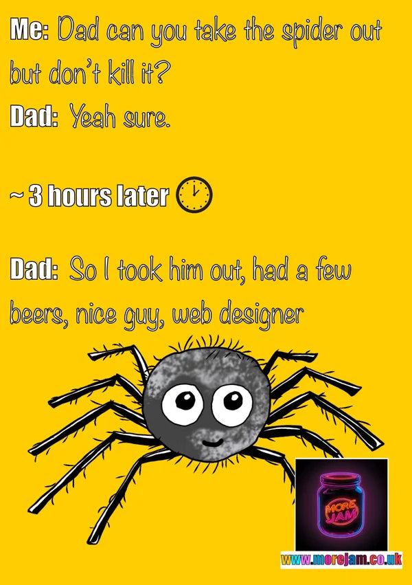 Spider Friend Dad Joke | Father's Day Card | More Jam