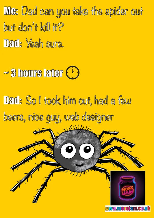 Spider Friend Dad Joke | Father's Day Card | More Jam