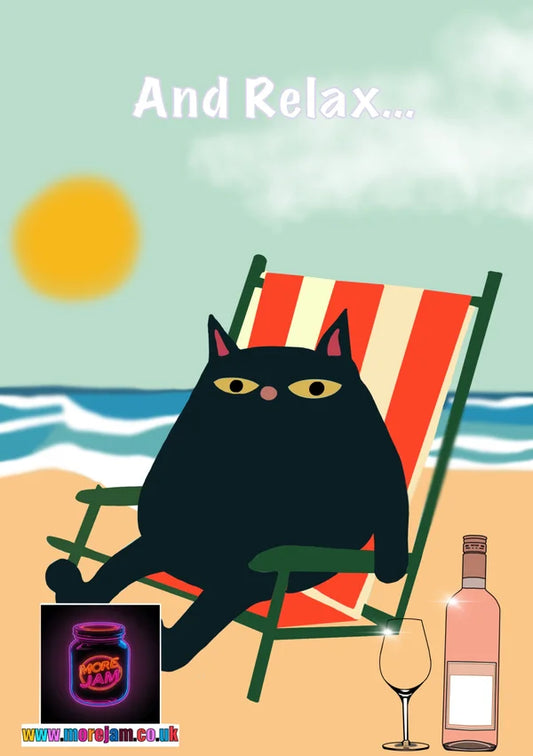 And Relax... | Chilled Cat Card | More Jam