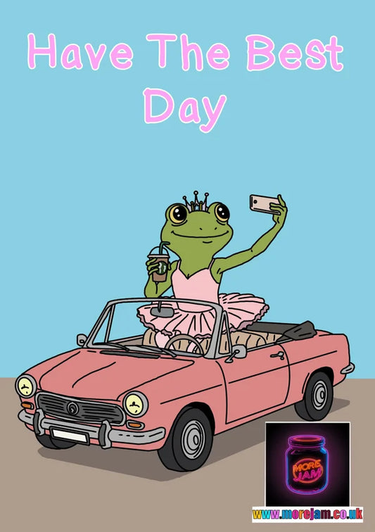 Frog Selfie Princess | Funny Any Occasion Card | More Jam